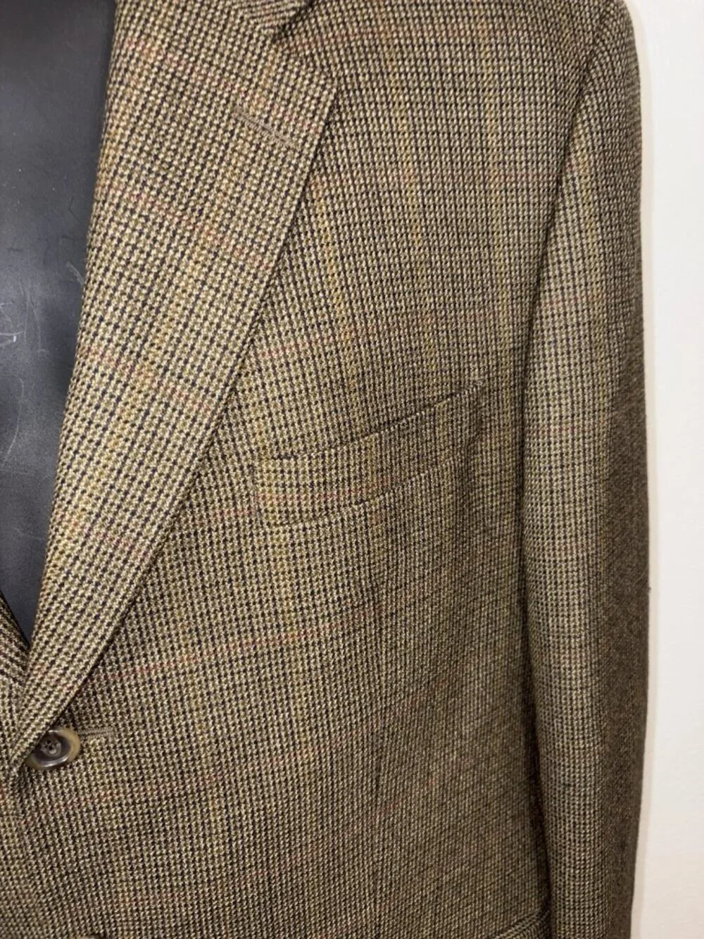 Izod Woolmark Hounds Tooth 100% Wool Blazer Sport Coat Men 43 Regular